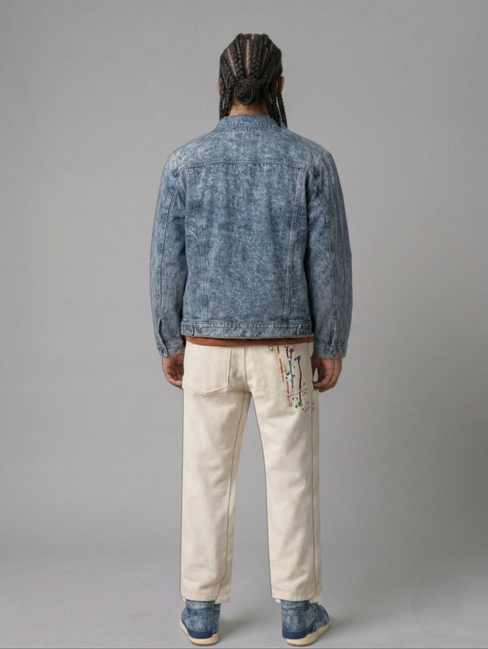MOSTLY HEARD RARELY SEEN Embroidered Splattered Paint JEANS MEN'S SIZE 30x46 - Picture 8 of 12